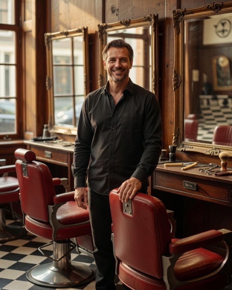 Bram Koster, meesterbarbier en eigenaar